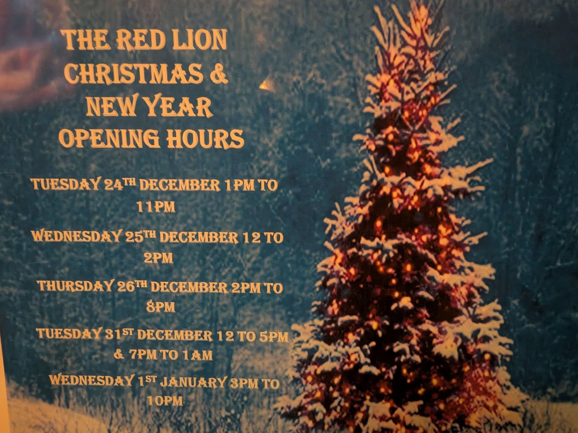 Christmas and New Year revised opening times 2024